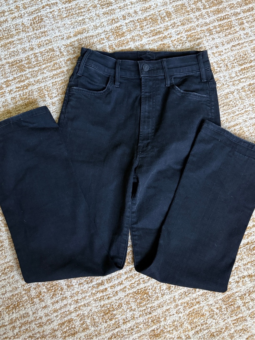 MOTHER Hustler Ankle Black Bootcut Jeans